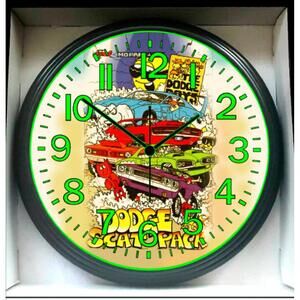 Dodge Scat pack Challenger Charger Glow In The Dark Wall Clock New!